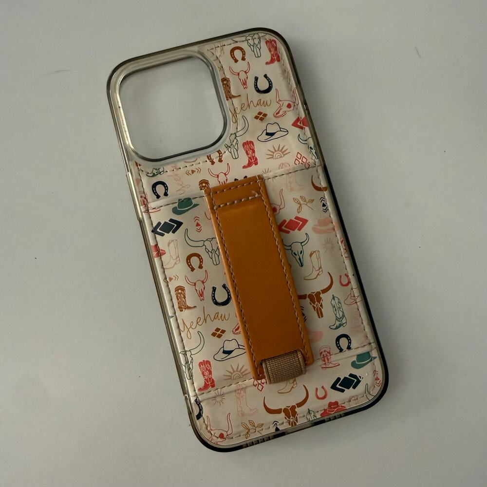 Walli iPhone 14 Pro Max Western Cowgirl phone case Wallet Strap